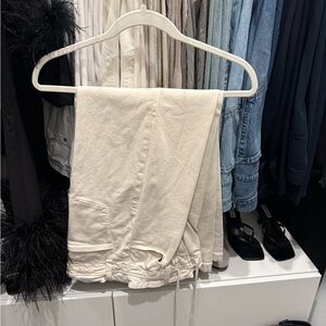 PAIGE Cream Wide Leg Pants